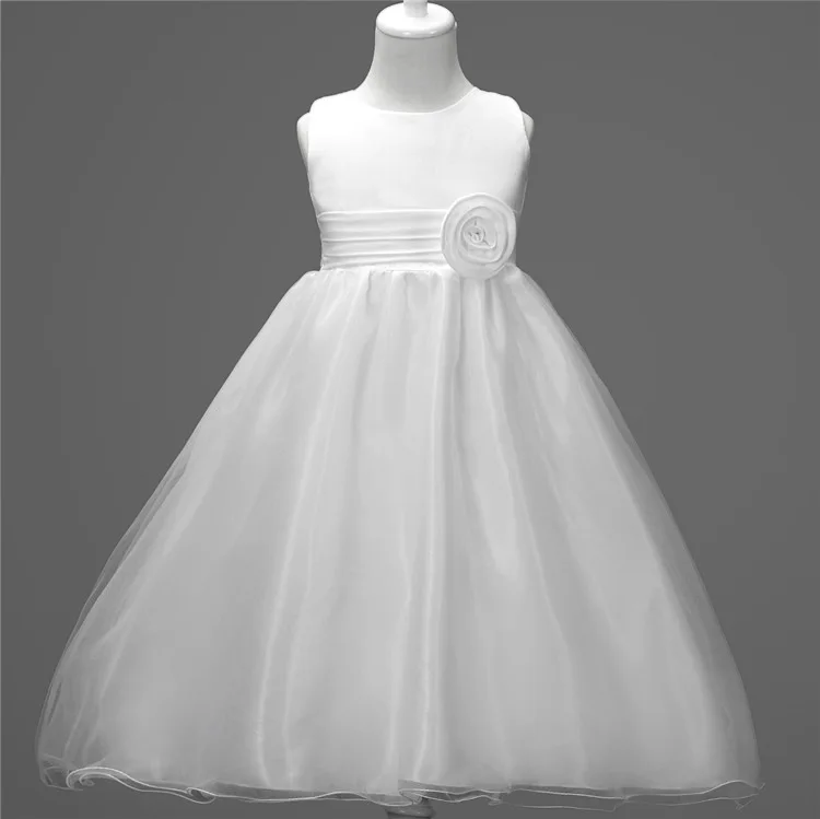 Белый Новое поступление, vestido de festa, праздничные платья для малышей 2, 3, 4, 5, 6, 7, 8, 9, 10, 11, 12 лет, длинное белое торжественное платье для девочек, одежда - Цвет: Белый