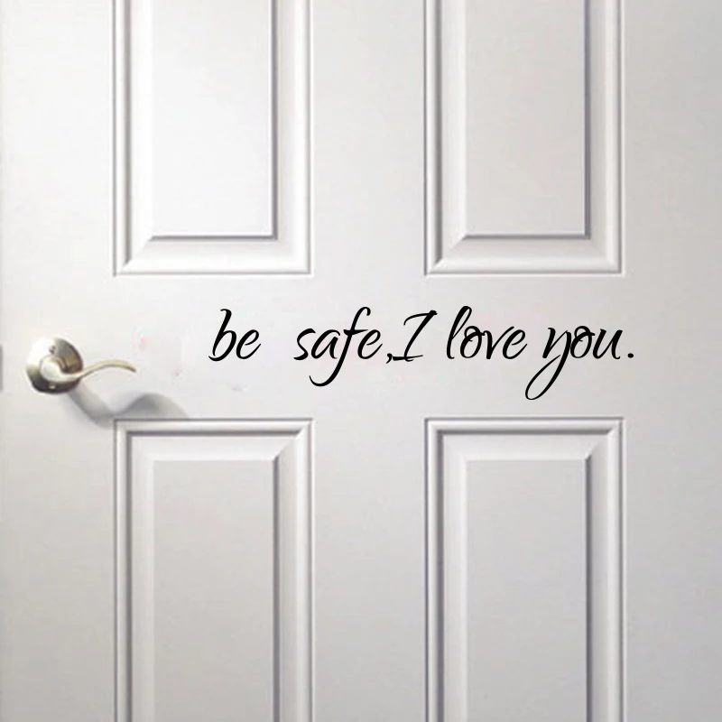 Будьте в безопасности, я люблю тебя, наклейка на дверь, наклейка, виниловая семья Love Qutoe, наклейка на переднюю дверь, виниловый Декор