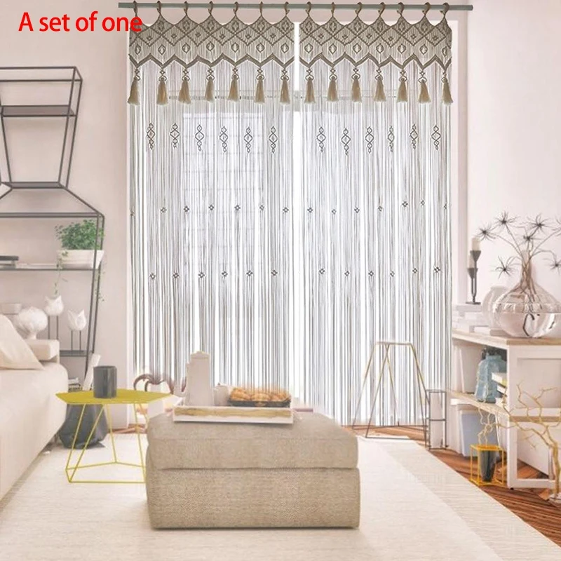 

Macrame Curtain Wall Hanging Home Decor Living Room Doorway Party Macrame Curtain Weddings Background Handmade Woven