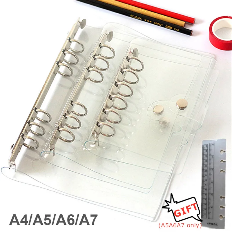 

Прозрачная папка для записей формата А7/А6/А5/А4, свободные бумажники для записей, дневников, пластиковые папки с зажимами, школьные и офисные ...