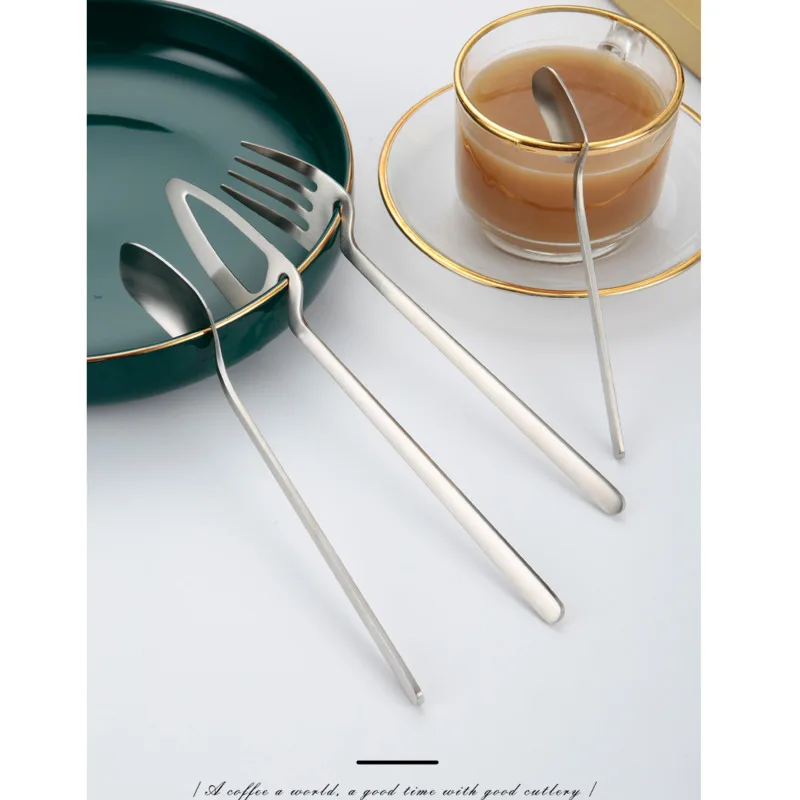 

24Pcs RoseGold Cutlery Stainless Steel Hanging Cup Spoon Fork Knife Dinnerware Set Hanging Cup Spoon Fork Knife Western cutlery