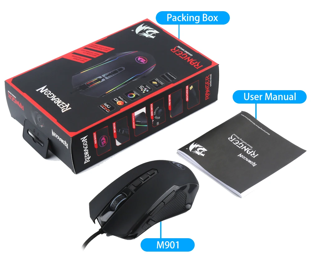 Игровая мышь Redragon M910 Chroma высокоточная программируемая с режимами подсветки RGB