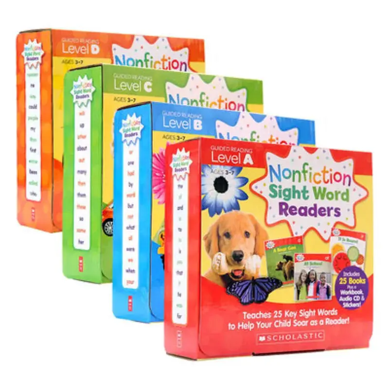 

4 Box/Set Nonfiction Sight Word Reader Nonfiction Sight Word Readers English learning for Children Story Book Hot Livros Educate