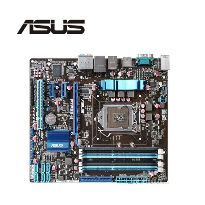 Материнская плата для ASUS 1156 LGA DDR3 16 ГБ Intel P55 P7P55 настольная материнская SATA II PCI-E X16