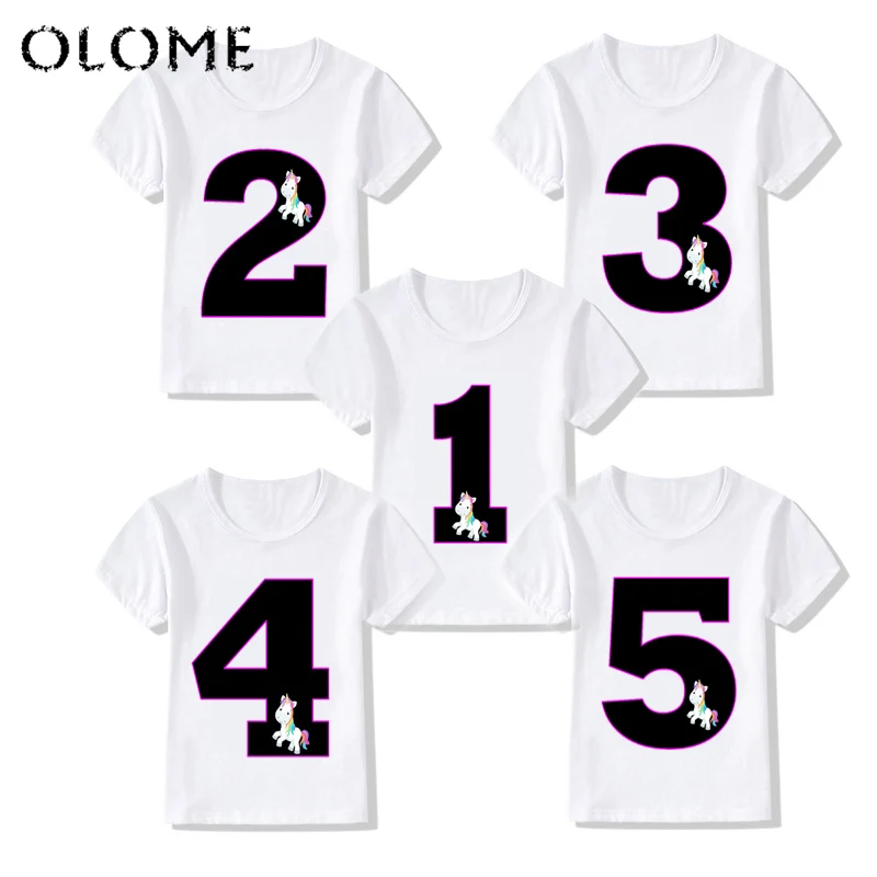 Малыш счастлив Стразы образуют цифру 1 ~ 9th в виде единорога из мультфильма Милая