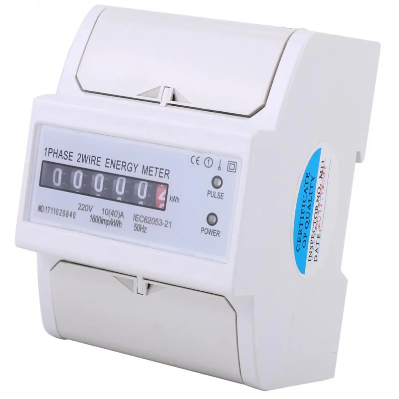 1 фаза 2 провода Din рейка электронный измеритель энергии в кВтч 10(40)