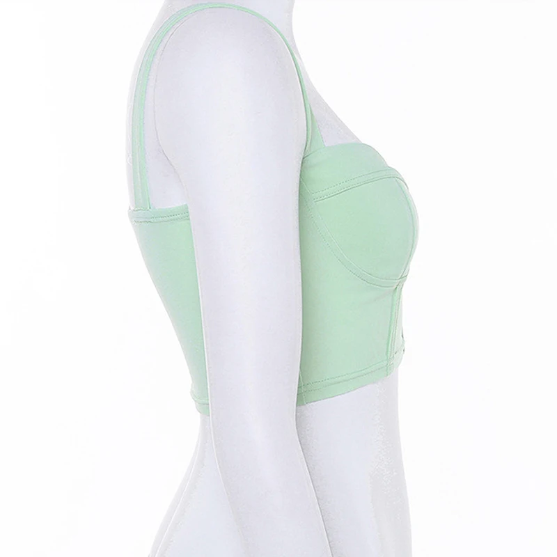 Кроп Топ женский облегающий без рукавов пикантный винтажный бюстье с открытой