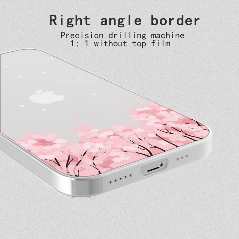 Cherry Blossoms Tree Case for Iphone 13 Case for IPhone 12 13 11 Pro XR 7 X XS Max Mini 8 6 6S Plus 5 5S SE 2020 Silicone Cover