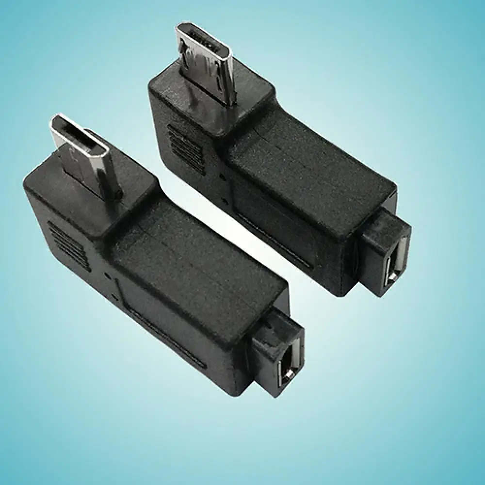 Новое поступление 2 шт. 90 градусов мини USB гнездо к микро Штекерный адаптер Разъем