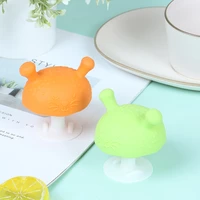 2pcs infant silicone mushroom soothing teether toy molar teeth soother for sucking and pulling needs
