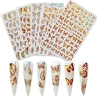Объемные голографические наклейки для ногтей с бабочками, 1 шт., цветные переводные наклейки для ногтей сделай сам, фольга, украшения
