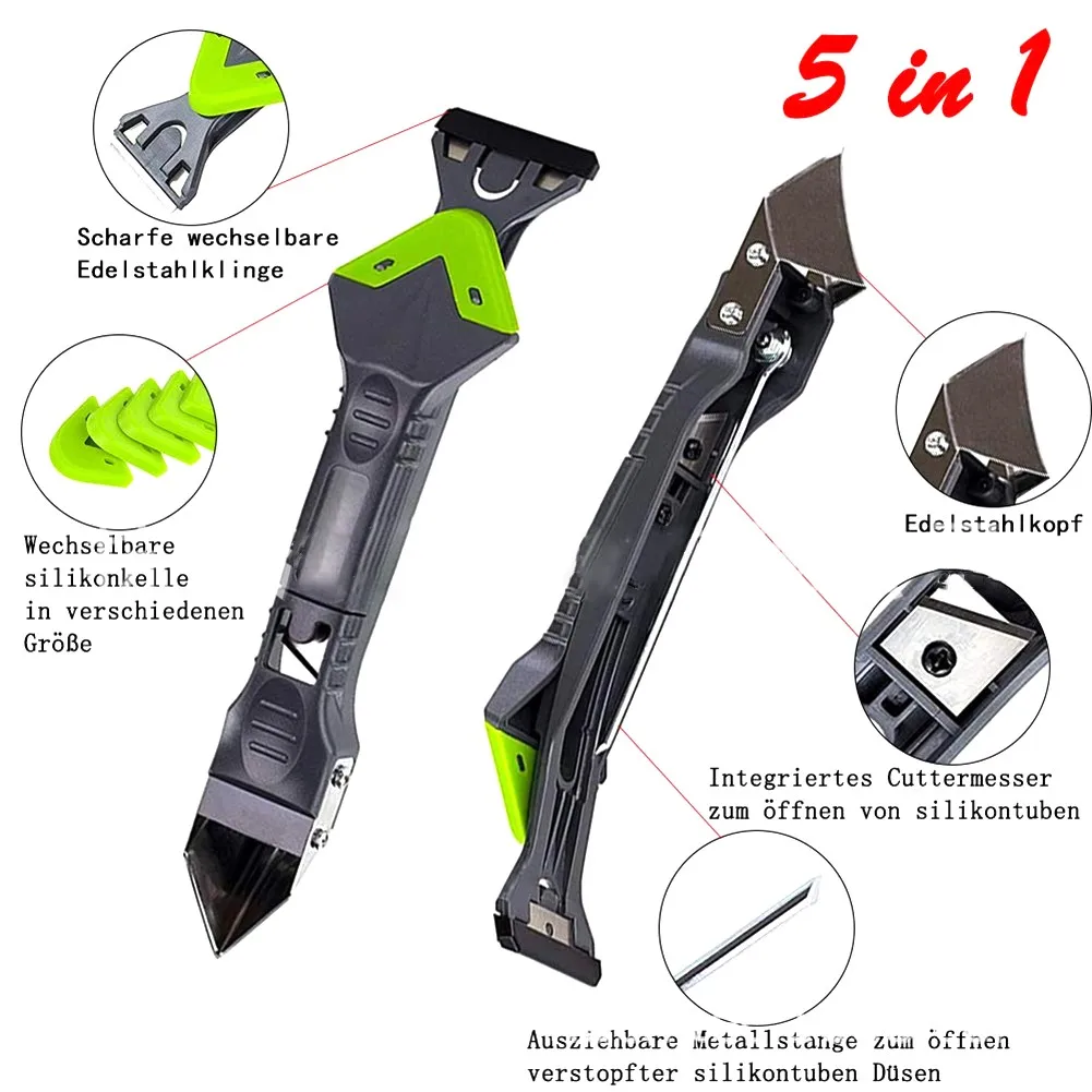 

Silicone Caulking Finishing Sealant 11Pcs Glass Cement Scraper ABS+rubber