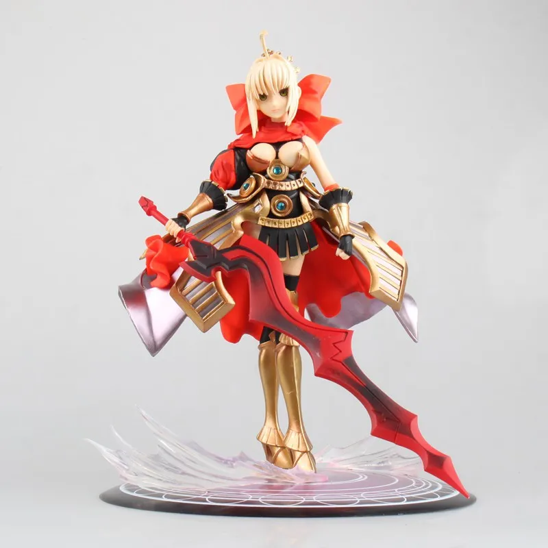 

Anime Fate Stay Night Saber Red Armor Ver PVC Action Figure Collectible Model Doll Toy 24cm