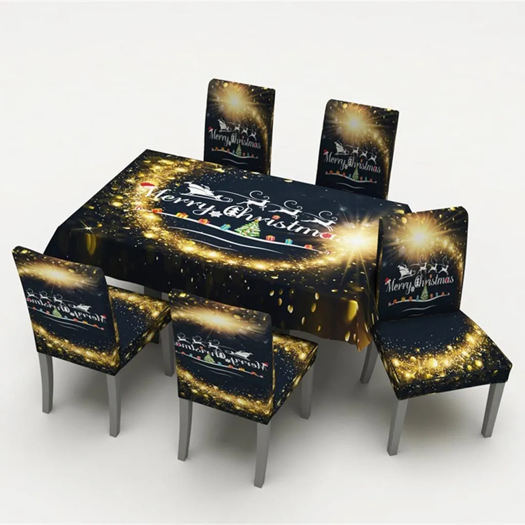 Рождественская скатерть/чехол для стула с цифровой печатью Рождественское