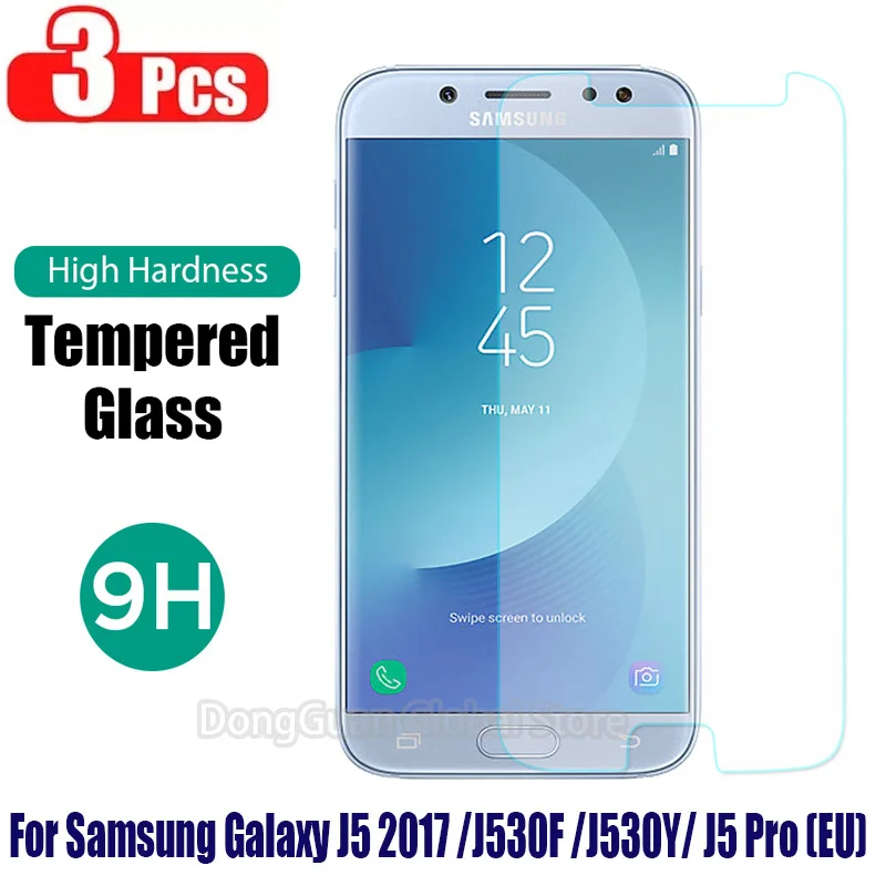 

Vidrio templado para Samsung Galaxy J5 2017 J530F J530Y J5 Pro (EU), película protectora de pantalla, 3 unidades