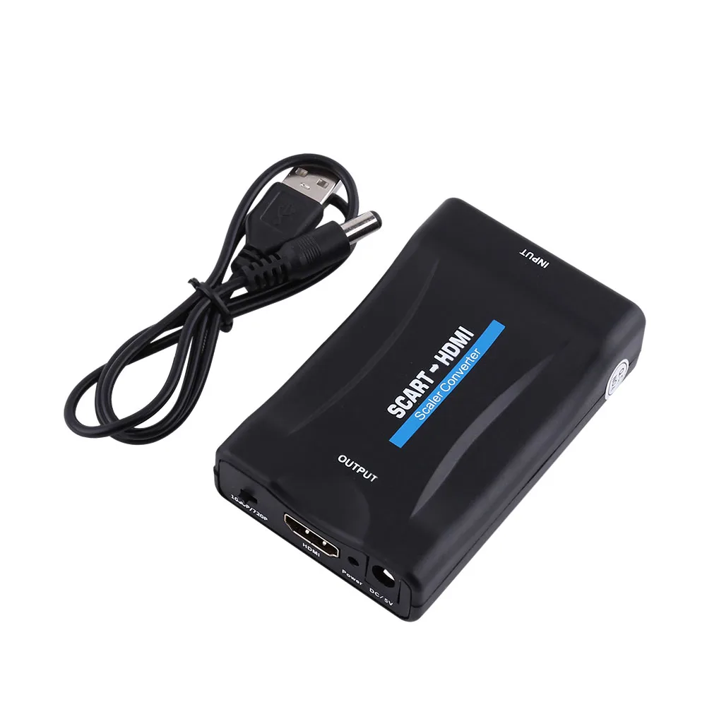 

720P 1080P Аудио видео конвертер с USB кабелем адаптер Scart для HDMI-совместимый