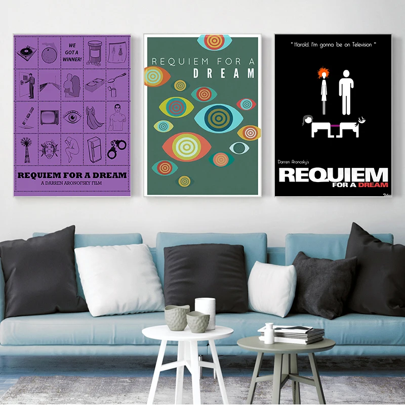 

Requiem For A Dream Movie Film Classic Wall Sticker Canvas Paintings Decorative Vintage Kraft Poster Home Bar Decor Gift