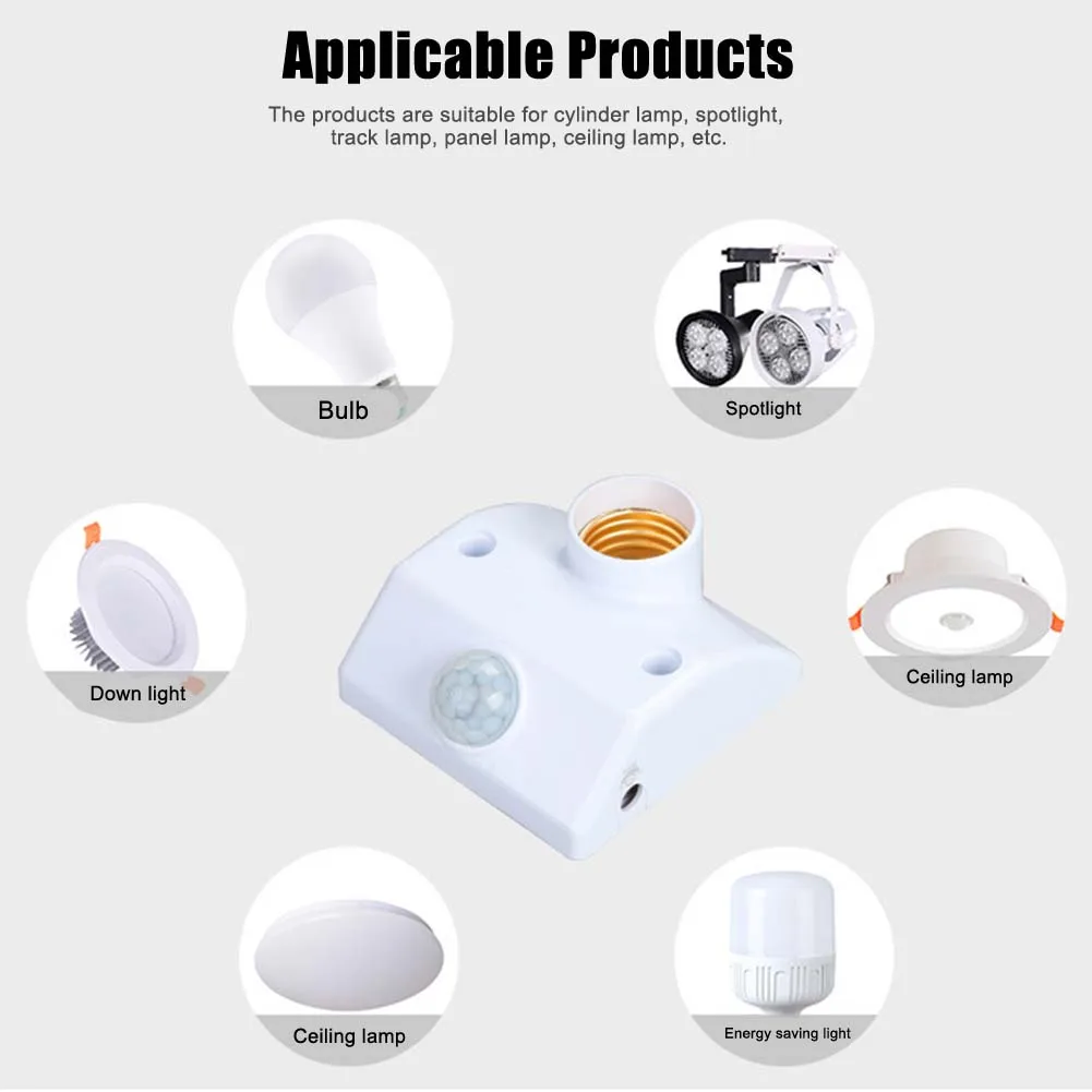 Новый держатель лампы E27 с инфракрасным датчиком движения автоматический