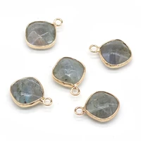 2pcs small pendants natural stone flash stone irregular round charms for jewelry making diy necklace earring accessories