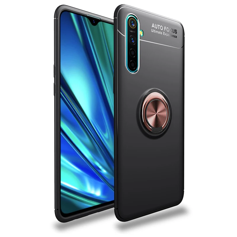Black Gold Чехол для телефона OPPO Realme XT X2, кольцо-держатель для пальца, броня, задняя крышка для OPPO Realme XT X2 K5, мягкий силиконовый матовый ударопрочный корпус - Цвет: Black Gold