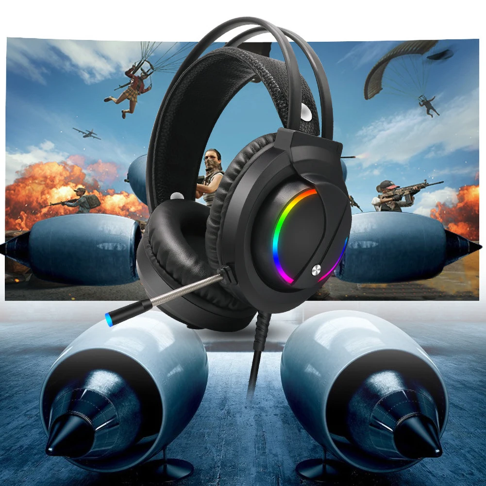 Игровая гарнитура 7 1 Surround Sound USB 3 5 мм Проводные Игровые наушники с микрофоном