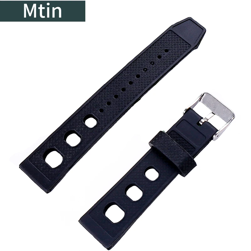 20mm Silicone Strap Pin Buckle Watch Accessories for Casio Tissot Seiko Outdoor Sports Diving Wristband Watch Chain tools