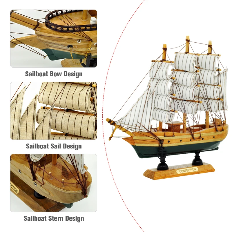 Luckk Бесплатная доставка деревянный парусник модель корабля классика антикварное
