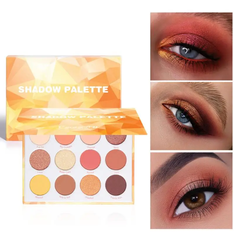 

New 12 Color Eyeshadow Pallete Matte Shimmer Eyeshadow Waterproof Long-lasting Makeup Eyeshadow Palette Cosmetics TSLM1