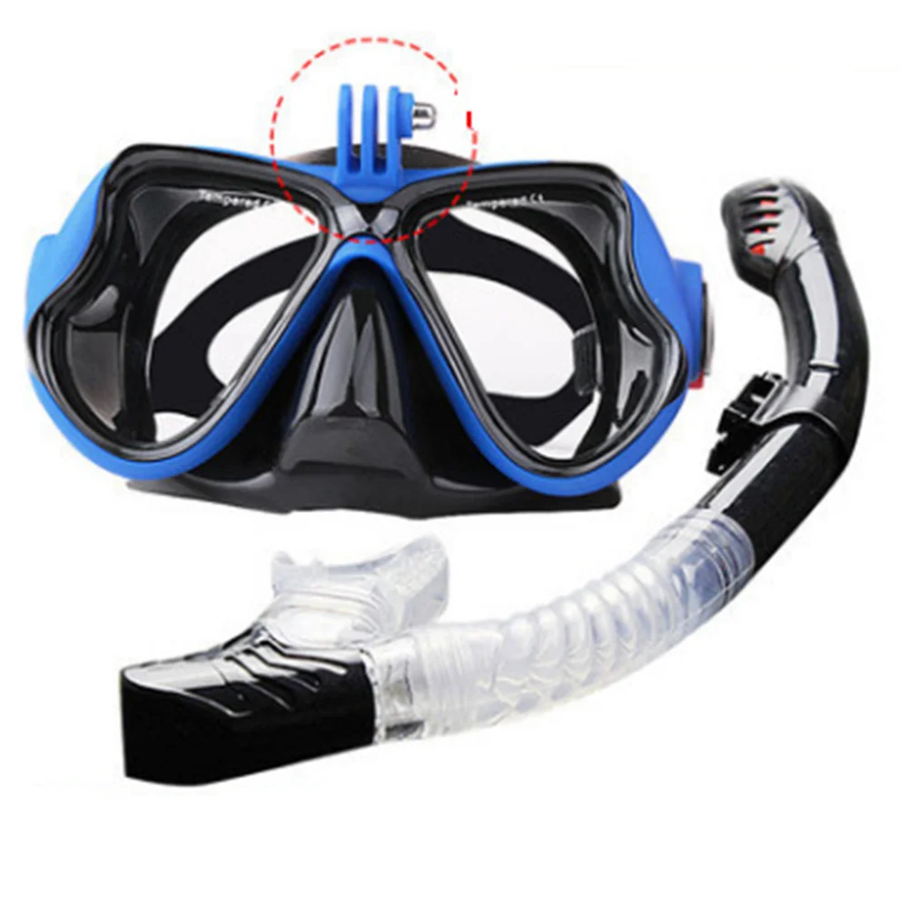 

Adult Anti-fog Snorkeling Scuba Diving Mask Tempered Glass Water Diving Eyeglass Swimming Pool Equipment with Breathing Tube and