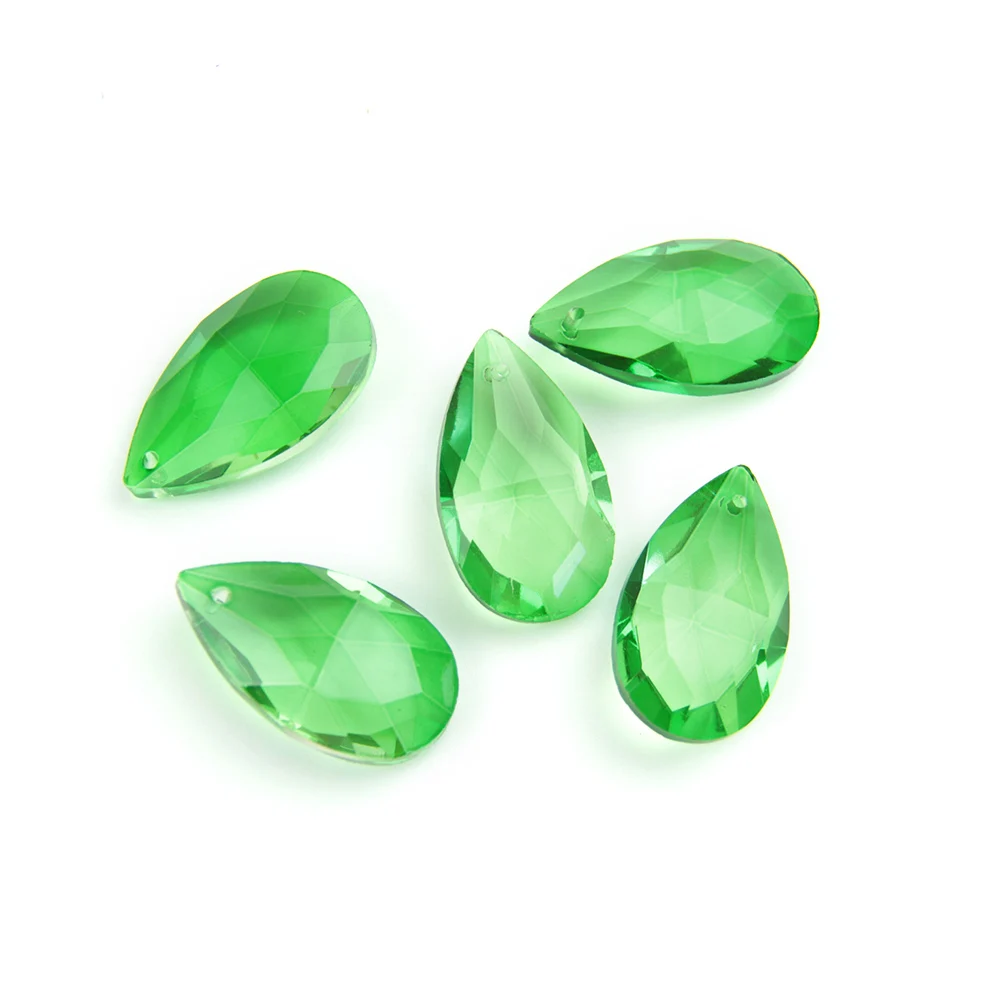 Темно зеленая Хрустальная подвеска для люстры 38 76 мм в форме слезы миндаля детали