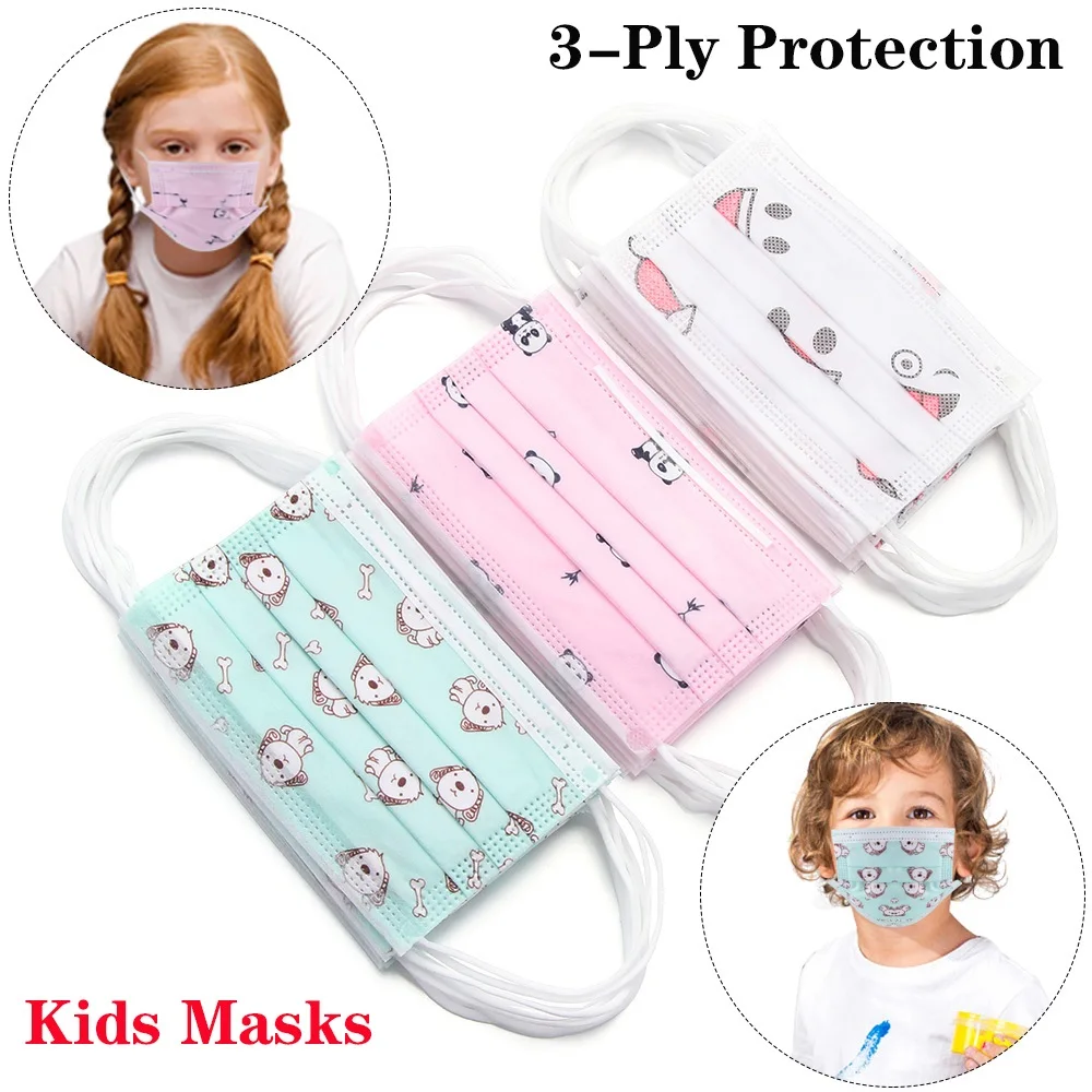 Детские одноразовые маски для рта с защитой от пыли и ушной петлей Нетканые 3