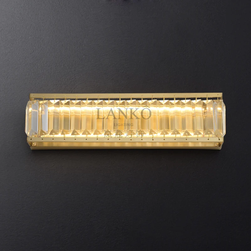 Американский медный хрустальный светильник роскошный зеркальный фронтальный