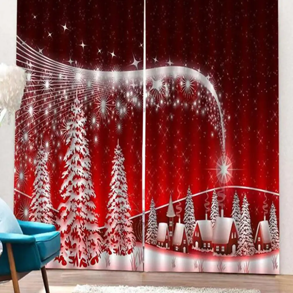 Светонепроницаемые занавески с принтом звезд рождественские декоративные на