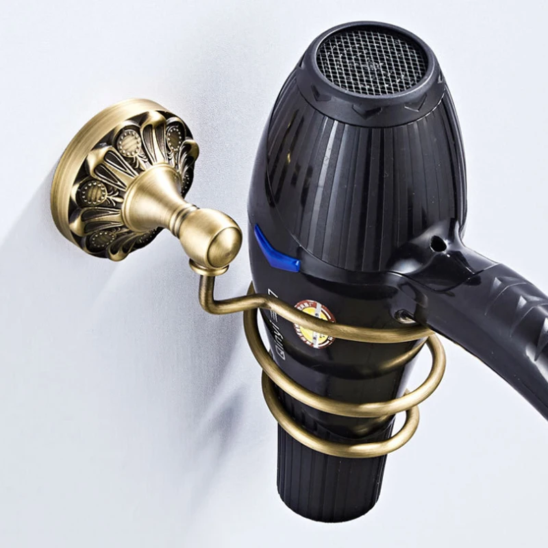 antique bathroom accessories set bronze vintage brass hairdryer holder wc paper towel rack ring soap basket robe hook grab bars free global shipping