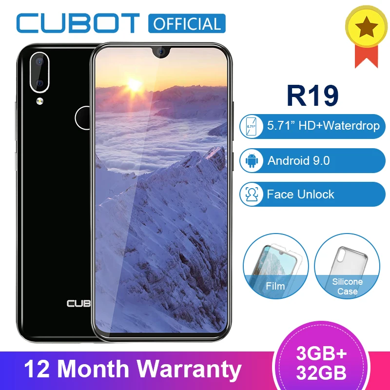 Cubot R19 смартфон с четырёхъядерным процессором ОЗУ 3 ГБ ПЗУ 32 Android 9 0 19:9|Смартфоны| |
