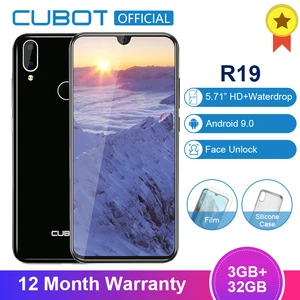 Cubot R19 смартфон с четырёхъядерным процессором, ОЗУ 3 ГБ, ПЗУ 32 ГБ, Android 9,0, 19:9