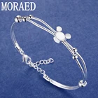 Оптовая Продажа 925 стерлингового серебра с Микки-Маусом с открытым браслет для женщин Красивые браслеты браслет шарма сердца, ювелирное изделие, подарок