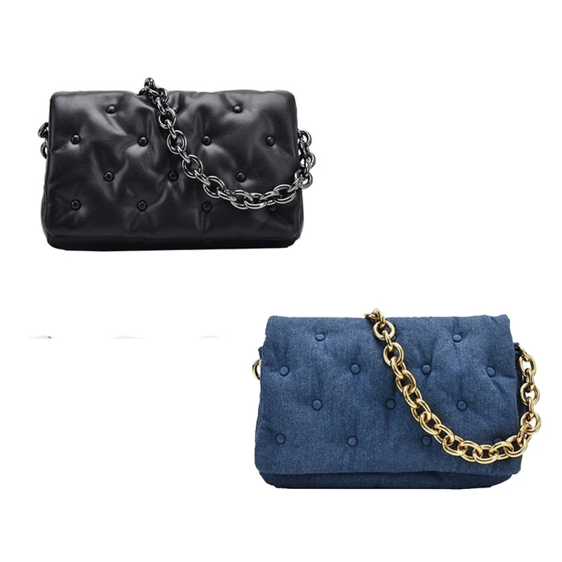 

Женская винтажная сумка через плечо из искусственной кожи, клатч, кошелек с цепочкой и ремешком, элегантная однотонная Сумка-тоут в горошек ...