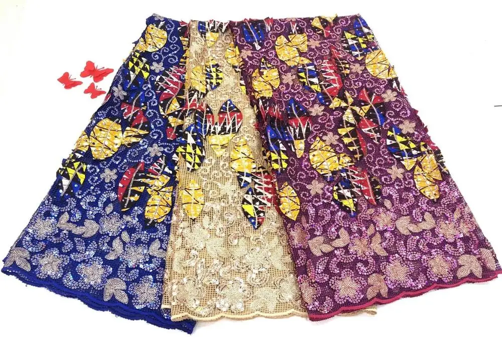 

2020 new arrival African French Lace Fabric embroider lace fabric african Tulle Lace Fabric Nigeria french lace for dress 5yard