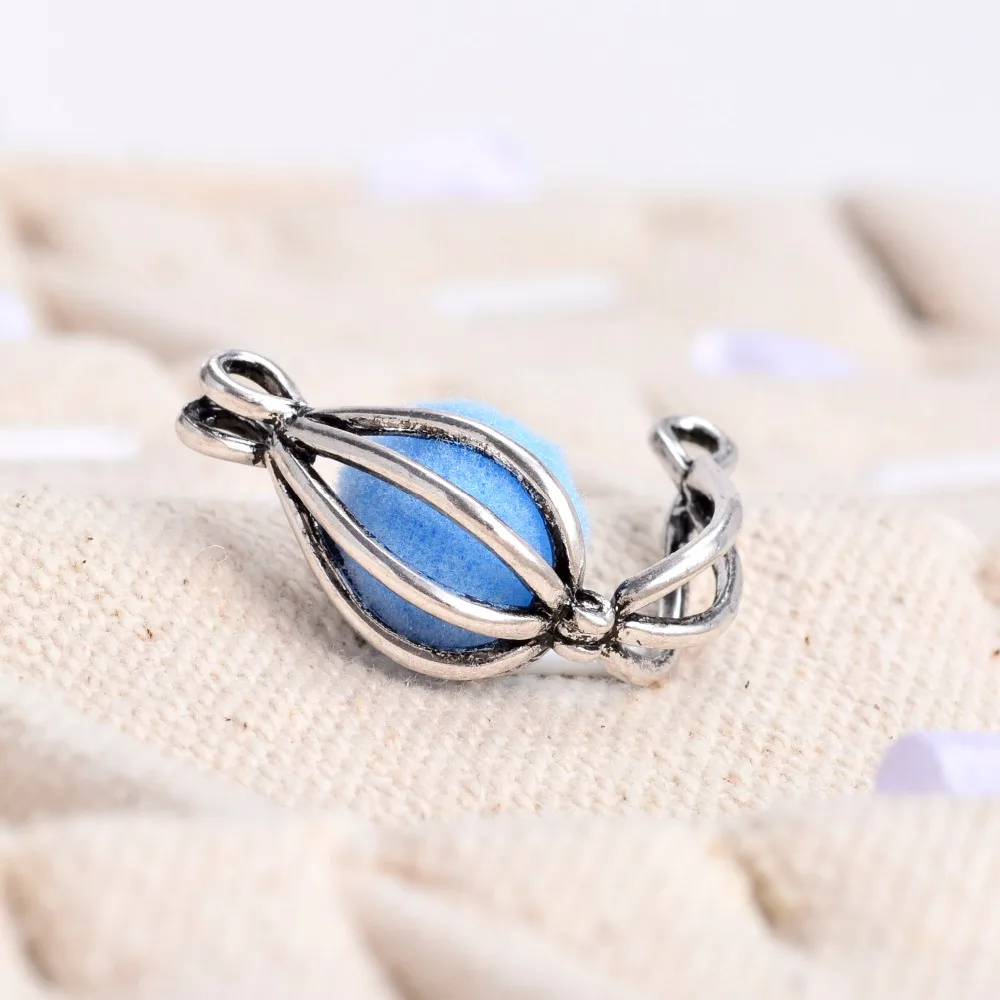 Античное серебряное ожерелье с диффузором медальон для Помпона войлочный шар