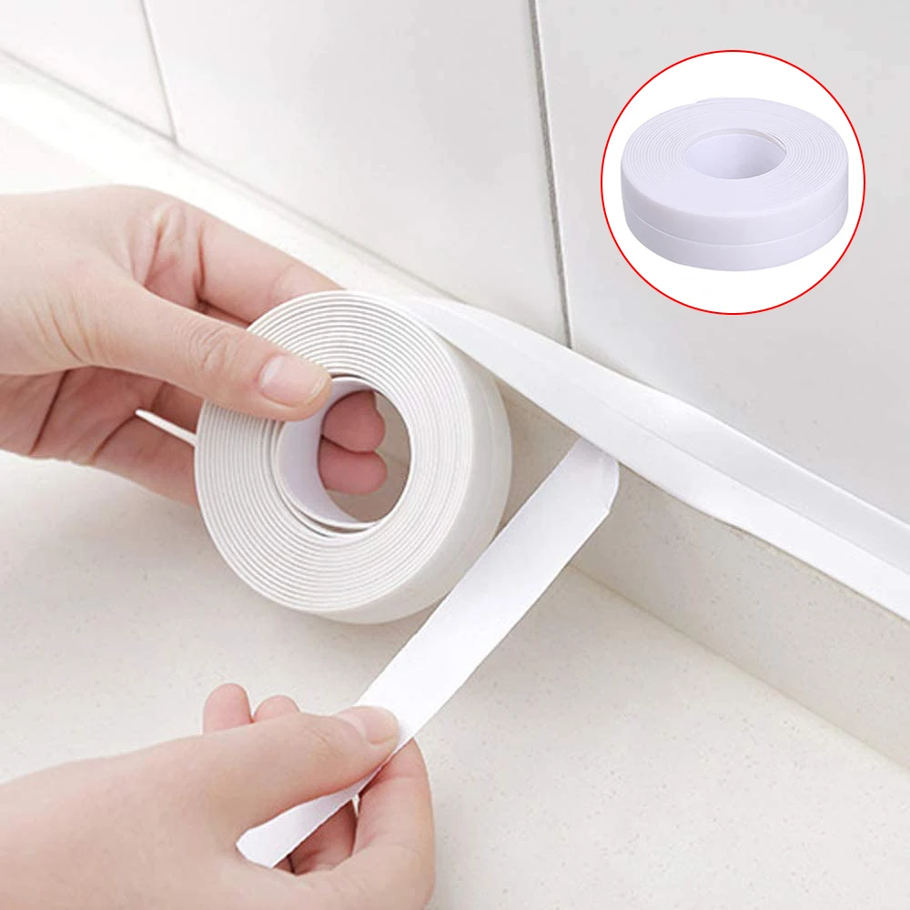 

PVC Self Adhesive Waterproof Sealing Strip Shower Sink Bath Caulk Tape Wall Sticker For Bathroom Kitchen Household Supplies