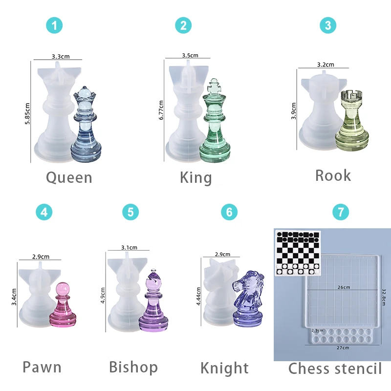 

1Pcs International Chess Epoxy Resin Mold Chess Pieces Silicone Mould DIY Crafts Jewelry Home Decorations Casting Tools