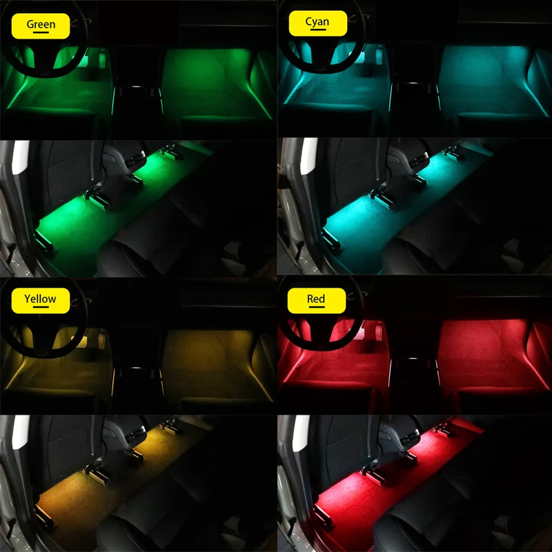 подсветка салона авто полоса для зарядки Портативный RGB Авто Атмосфера LED USB