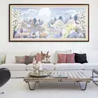 5D алмазная живопись сделай сам, олень, павлин, озеро, полная выкладка, пейзаж, алмазная вышивка, мозаика ручной работы, декор для гостиной