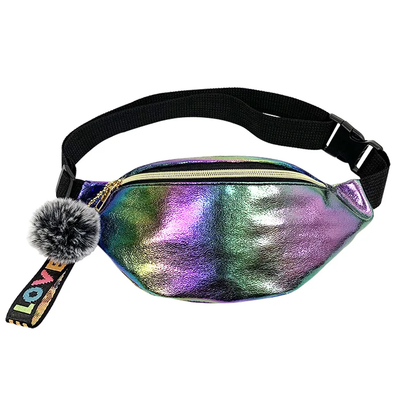 

Cool Sequins Printing Waist Bag For Woman 2021 Fashion Girls Shoulder Belt Bags Kids Waist Packs Glitter Phone Pouch