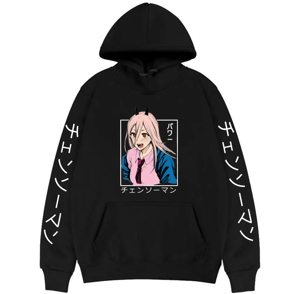 

Толстовка с капюшоном в японском стиле для мужчин и женщин, Повседневный пуловер с принтом аниме бензопила, милые толстовки с принтом манга,...