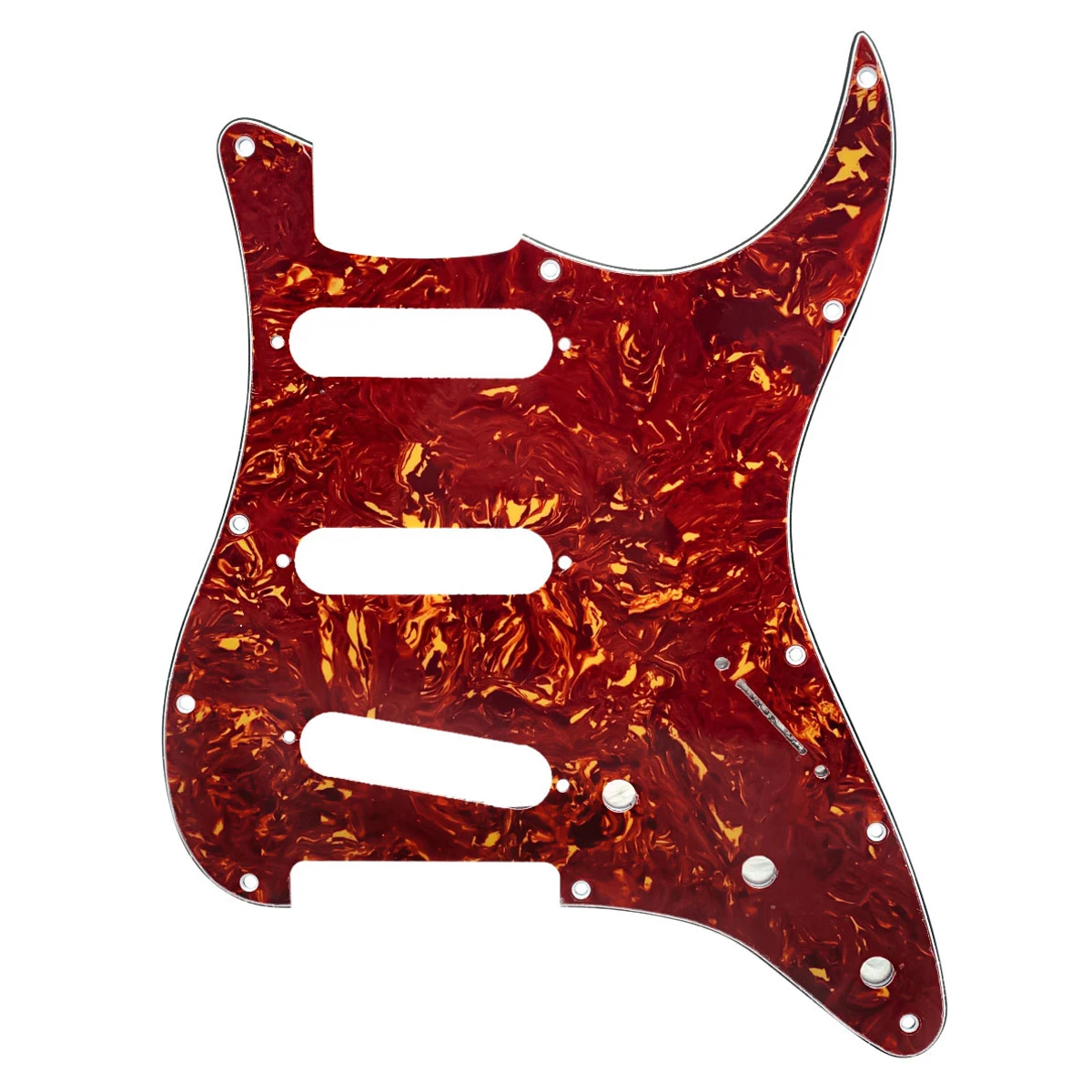 

11 Holes SSS Pickguard Red Tortoise for Strat Scratch Plate with Screws Single Coil Pickups Guitar Pickguard for Fender American
