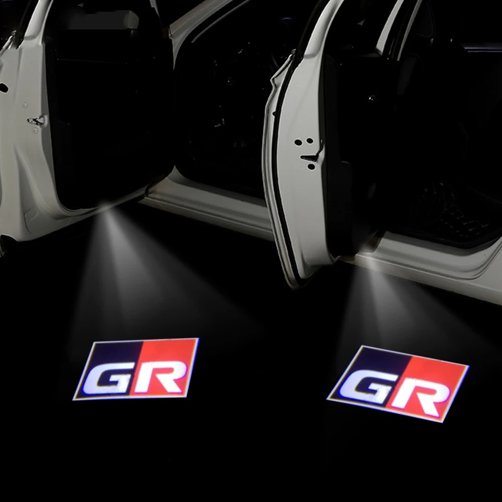 2шт. Дверное приветственное освещение с логотипом GR для Toyota AE86 Harrier Prius MARK X REIZ Runner Проекторная лампа.