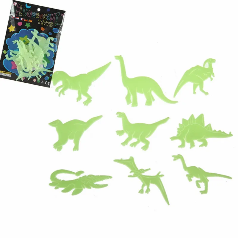 9 шт светится в темноте динозавры игрушки наклейки Наклейка на потолок для