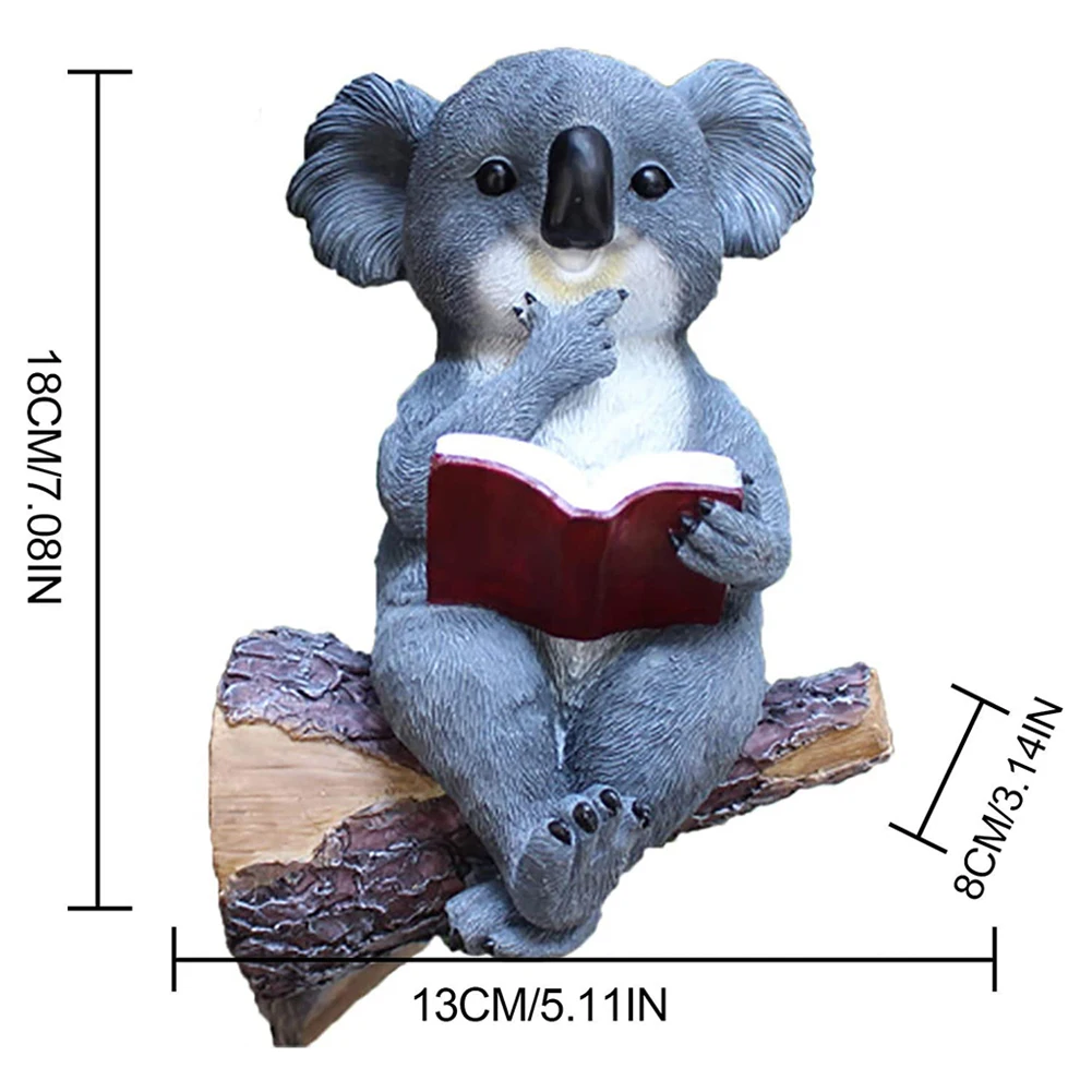 

Resin Sculpture Ornament Lovely Koala Solar Garden Statue Light Figurine LED Lamp Yard Waterproof Decor Garden Courtyard Tree